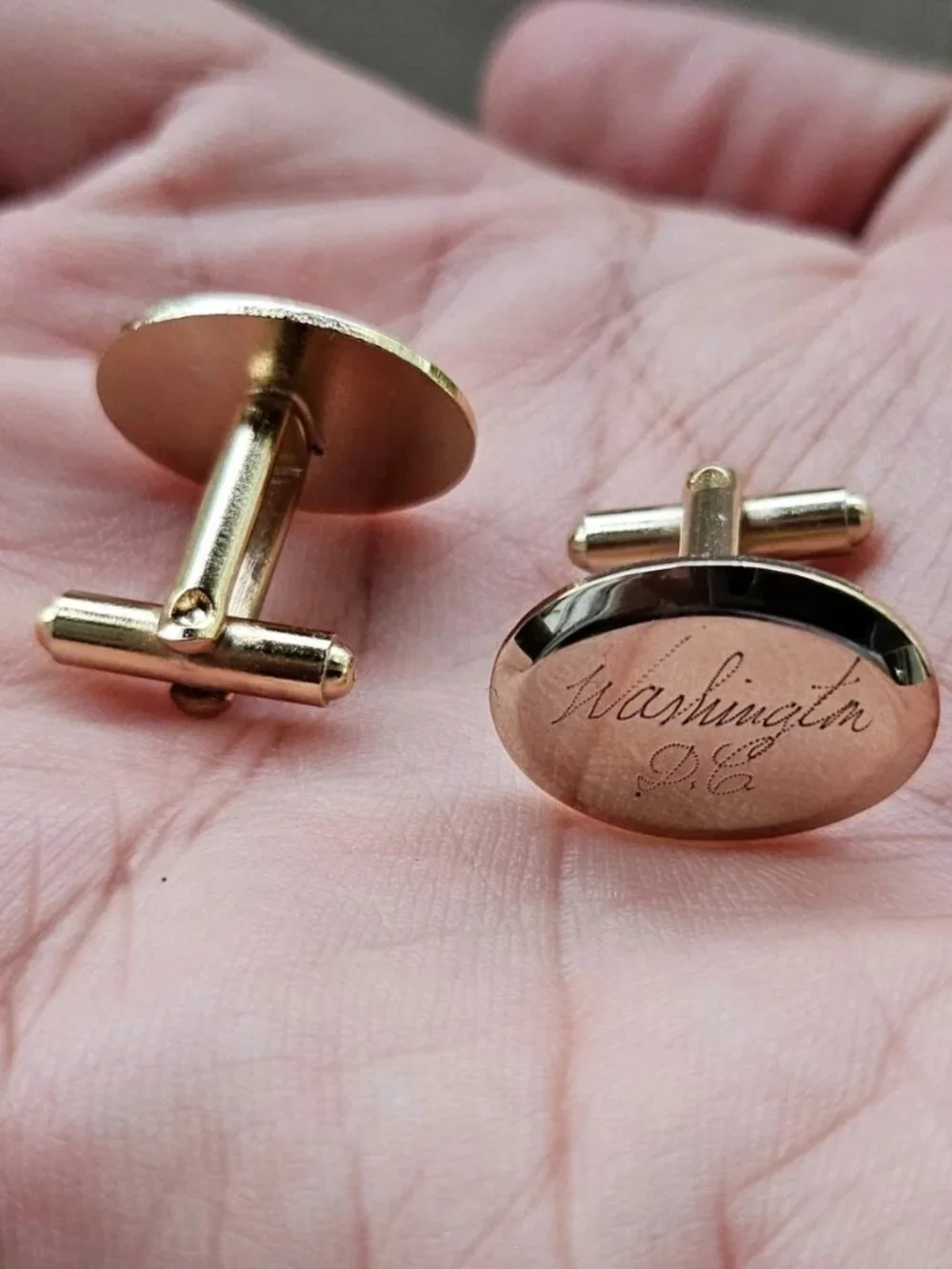Vintage Cufflinks WASHINTON DC Cuff Links Gold Tone Fashion Jewelry